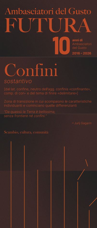 Il roll-up Confini: la voce di dizionario, la citazione e le linee verticali
